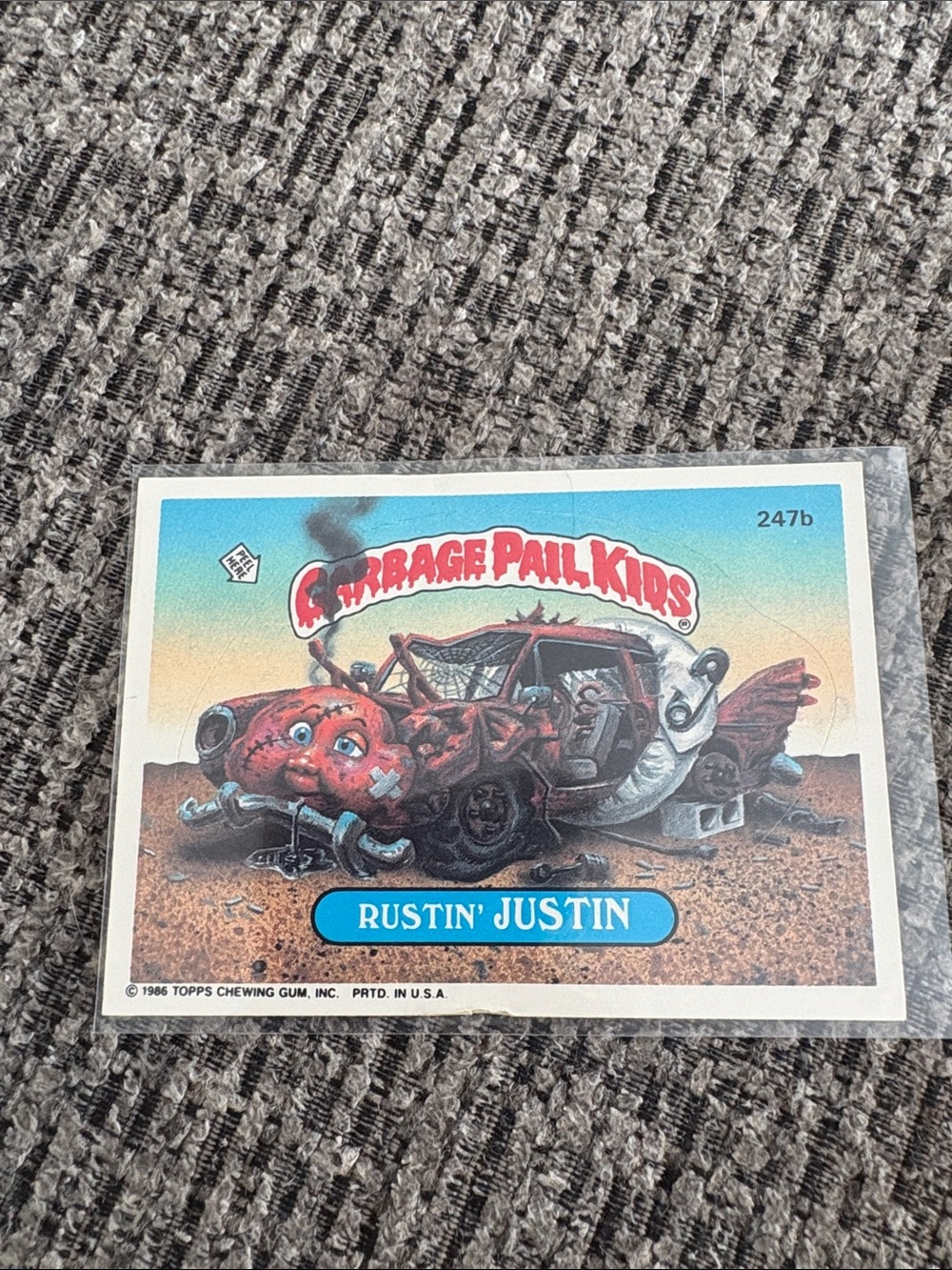 1986 Topps Garbage Pail Kids Series 6   247b Rustin’ Justin